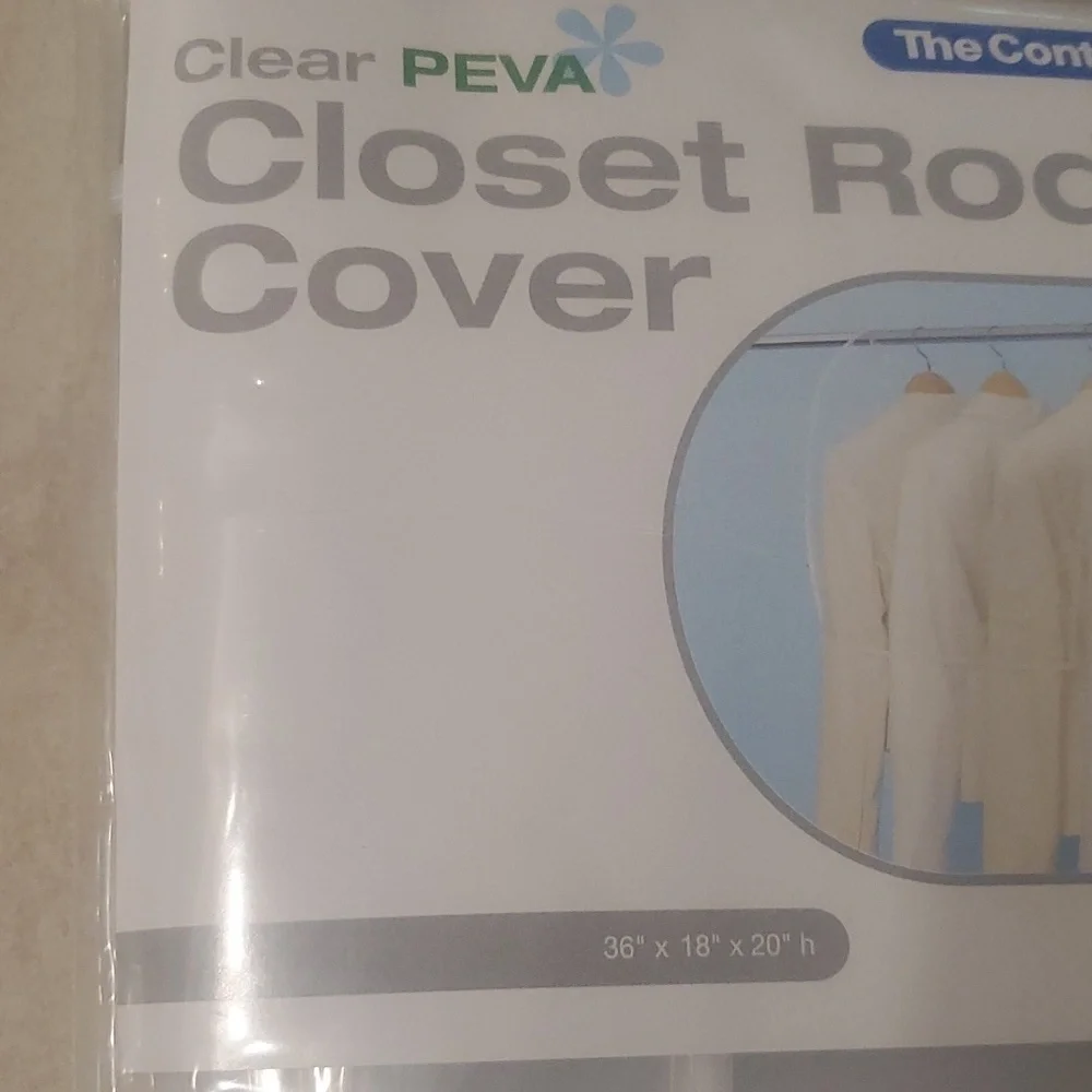 NWT Clear PEVA Closet Rod Cover Container Store